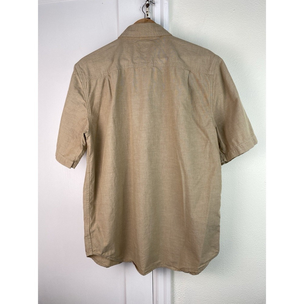 Carhartt Men's M Tan Relaxed Fit Short Sleeve Button Up Casual Workwear Shirt - Picture 7 of 10